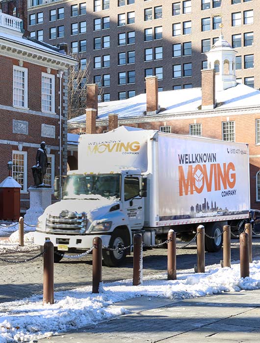 WellKnown Moving Truck near Independence Hall in Philadelphia