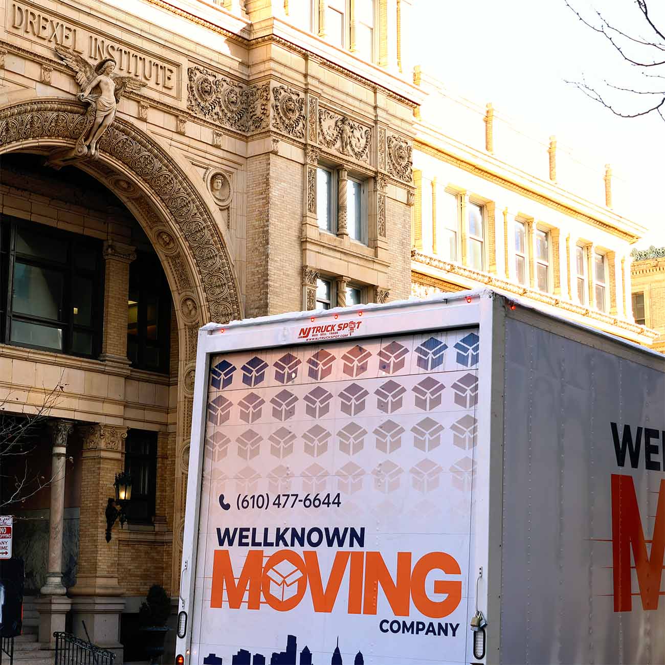 Moving truck curbside