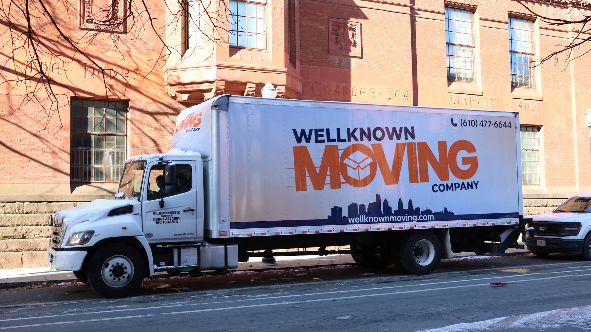 Moving truck parked in Philadelphia